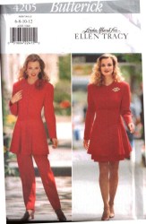 4205 BUTTERICK UNLINED LONGER JACKET, BIAS SKIRT, PANTS PATTERN 14-18 UNCUT